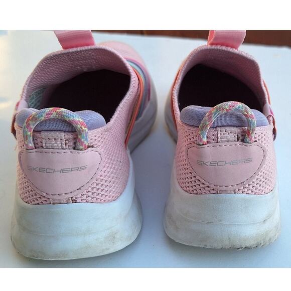 Skechers Girls Ultra Flex Rainbow Slip on Sneakers Casual Shoes Pink Size 13.5 - Picture 7 of 8